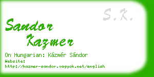 sandor kazmer business card
